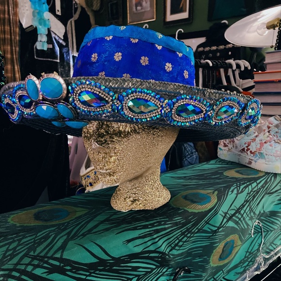 Custom Blue Exotic Boho Hat main image 4